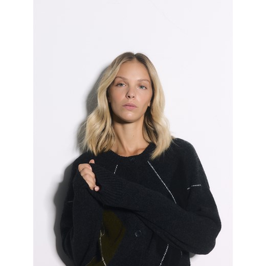 Reserved - Kardigan w romby - szary ze sklepu Reserved w kategorii Swetry damskie - zdjęcie 187219142