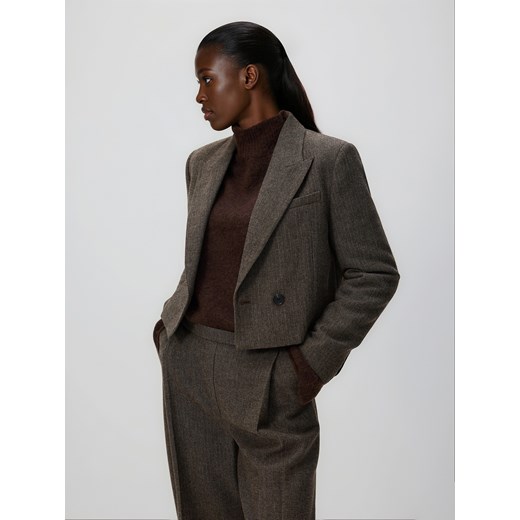 Reserved - Krótka marynarka - brązowy ze sklepu Reserved w kategorii Kurtki damskie - zdjęcie 187219254