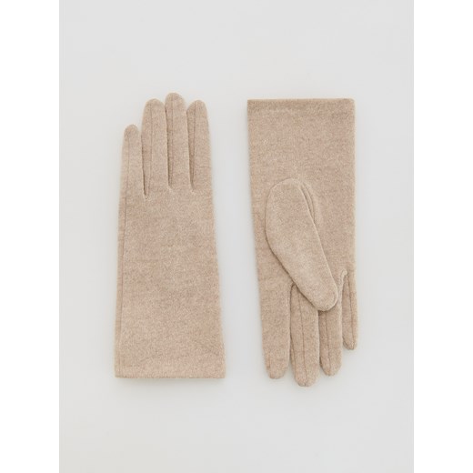 Reserved - Rękawiczki z wełną - kremowy ze sklepu Reserved w kategorii Rękawiczki damskie - zdjęcie 187219421