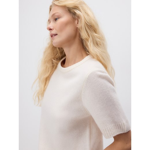 Reserved - Wełniany sweter - kremowy ze sklepu Reserved w kategorii Swetry damskie - zdjęcie 187219442