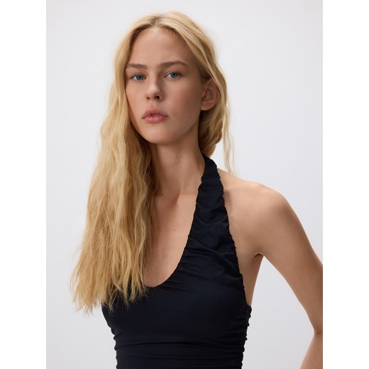 Reserved - Top z marszczeniami - czarny ze sklepu Reserved w kategorii Bluzki damskie - zdjęcie 187219663