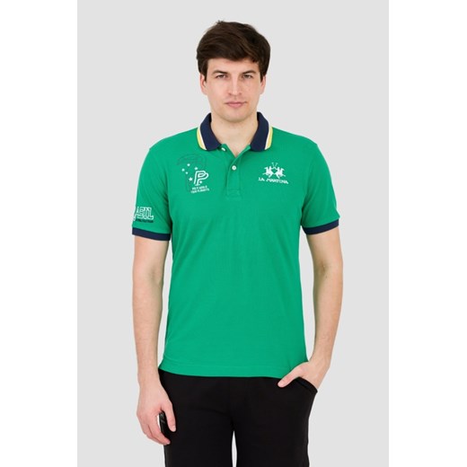 LA MARTINA Zielone męskie polo, Rozmiar XL ze sklepu outfit.pl w kategorii T-shirty męskie - zdjęcie 187219734