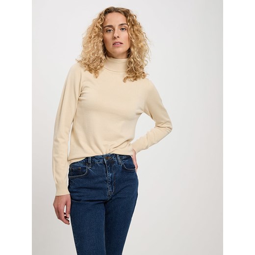 Cross Jeans Golf w kolorze beżowym ze sklepu Limango Polska w kategorii Swetry damskie - zdjęcie 187221451