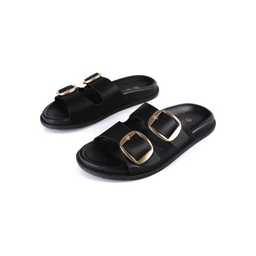 loft37 Skórzane klapki w kolorze czarnym Loft37 40 okazja Limango Polska