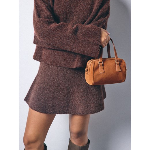 Mohito - Skórzana torebka - brązowy ze sklepu Mohito w kategorii Kuferki - zdjęcie 187222583