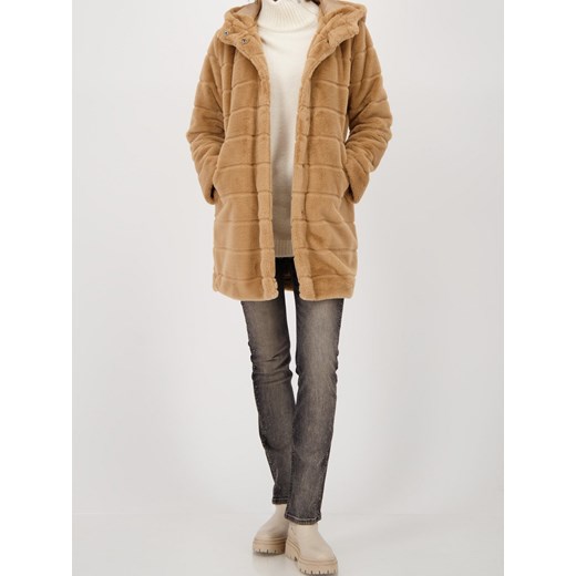 Monari Damski pluszowy płaszcz futrzany - Ciao Bella Kobiety Sztuczne włókno wielbłądzi jednolity ze sklepu vangraaf w kategorii Płaszcze damskie - zdjęcie 187222611
