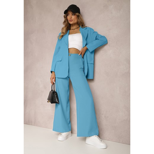 Niebieskie Spodnie Szerokie Laodaleia ze sklepu renee.pl w kategorii Spodnie damskie - zdjęcie 187222662