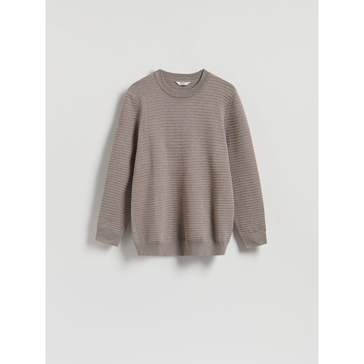 Reserved - Sweter z wiskozą - brązowy ze sklepu Reserved w kategorii Swetry męskie - zdjęcie 187222731