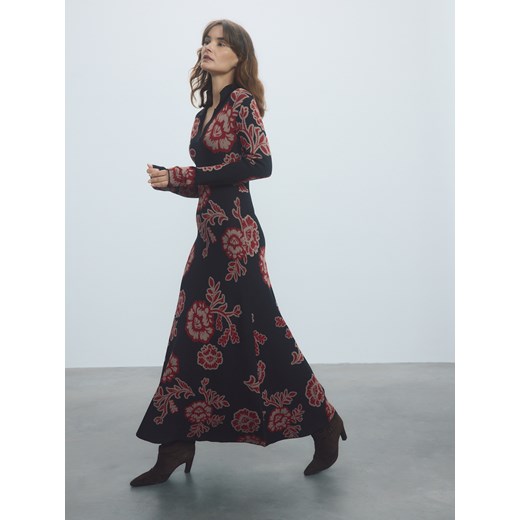 Reserved - Wzorzysta sukienka z wiskozą - wielobarwny ze sklepu Reserved w kategorii Sukienki - zdjęcie 187222963