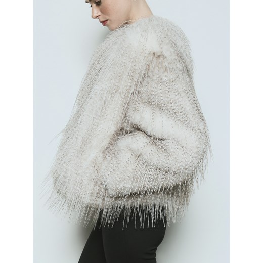 Reserved - Sztuczne futerko z piórami - wielobarwny ze sklepu Reserved w kategorii Futra damskie - zdjęcie 187223024