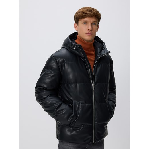 Reserved - Pikowana kurtka z imitacji skóry - czarny ze sklepu Reserved w kategorii Kurtki męskie - zdjęcie 187223082