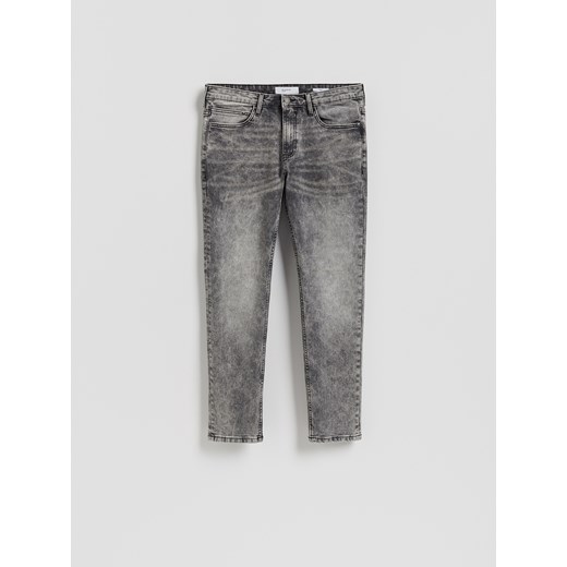 Reserved - Jeansy slim z efektem sprania - jasnoszary ze sklepu Reserved w kategorii Jeansy męskie - zdjęcie 187223261