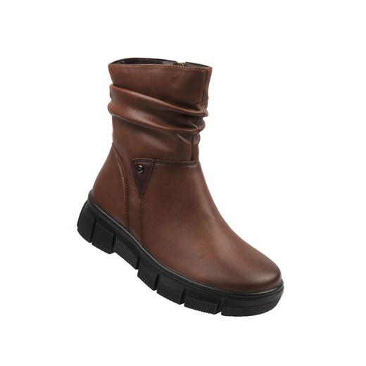 Stylowe, ocieplane botki damskie Cambell 25-19304, brązowe ze sklepu ulubioneobuwie w kategorii Botki - zdjęcie 187223982