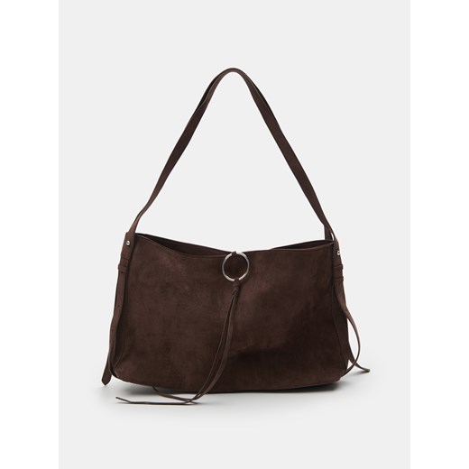 Sinsay - Torba na ramię z imitacji zamszu - brązowy Sinsay One Size Sinsay