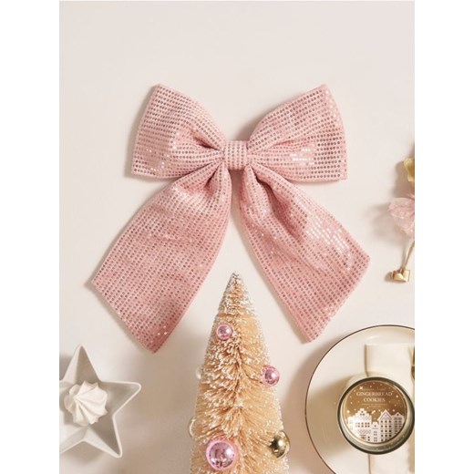 Sinsay - Kokarda dekoracyjna z cekinami - różowy Sinsay One Size Sinsay