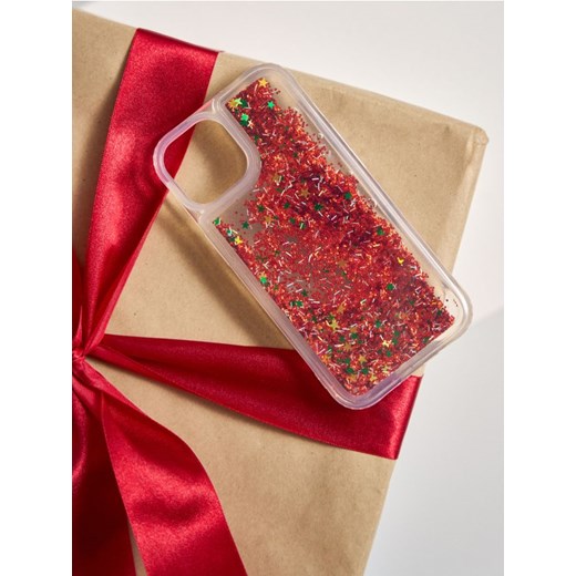Sinsay - Brokatowe etui świąteczne na iPhone 15 - czerwony - id: 603CH-33X - marki Sinsay - 187225490 Sinsay - Brokatowe etui świąteczne na iPhone 15 - czerwony ze sklepu Sinsay w kategorii Etui - zdjęcie 187225490