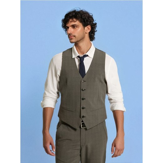 Sinsay - Kamizelka garniturowa w kratę - szary ze sklepu Sinsay w kategorii Kamizelki męskie - zdjęcie 187225502