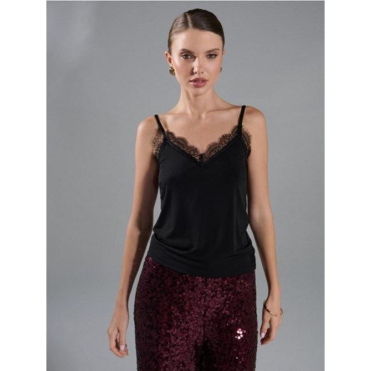 Sinsay - Top z koronką - czarny - id: 704EU-99X - marki Sinsay - 187225522 Sinsay - Top z koronką - czarny ze sklepu Sinsay w kategorii Bluzki damskie - zdjęcie 187225522