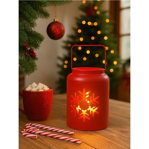 Sinsay - Świąteczny świecznik z żelaza z motywem śnieżyniki - czerwony ze sklepu Sinsay w kategorii Dekoracje bożonarodzeniowe - zdjęcie 187225611