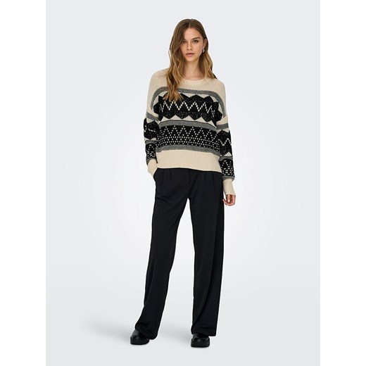 ONLY Sweter w kolorze beżowo-czarnym ze sklepu Limango Polska w kategorii Swetry damskie - zdjęcie 187226800