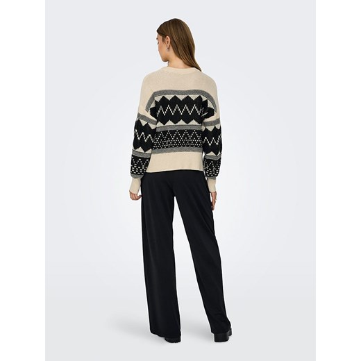 ONLY Sweter w kolorze beżowo-czarnym S promocyjna cena Limango Polska