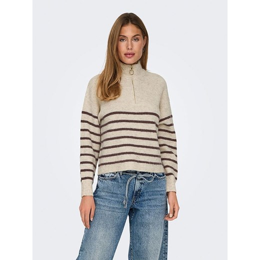 ONLY Sweter w kolorze beżowym ze sklepu Limango Polska w kategorii Swetry damskie - zdjęcie 187227003