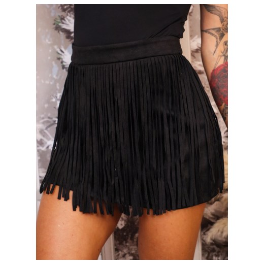 SPÓDNICA MINI ZAMSZOWA Z FRĘDZLAMI- CZARNA - id: 20620 - marki Olika - 187228952 SPÓDNICA MINI ZAMSZOWA Z FRĘDZLAMI- CZARNA ze sklepu olika.com.pl w kategorii Spódnice - zdjęcie 187228952