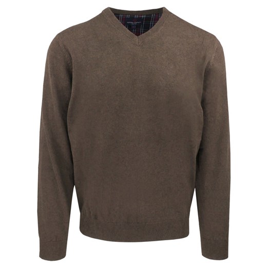 Męski, Bawełniany Sweter w Serek (V-neck) - Adriano Guinari - Brązowy SWADGaw25BROWNBROSv - id: 24262 - marki Adriano Guinari - 187229070 Męski, Bawełniany Sweter w Serek (V-neck) - Adriano Guinari - Brązowy SWADGaw25BROWNBROSv ze sklepu JegoSzafa.pl w kategorii Swetry męskie - zdjęcie 187229070