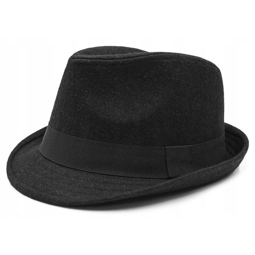 Męski Kapelusz z Wełną, Jesień-Zima, Trilby -Pako Jeans- Czarny CPAPJNSKAPELUSZzim23 ze sklepu JegoSzafa.pl w kategorii Kapelusze męskie - zdjęcie 187229090