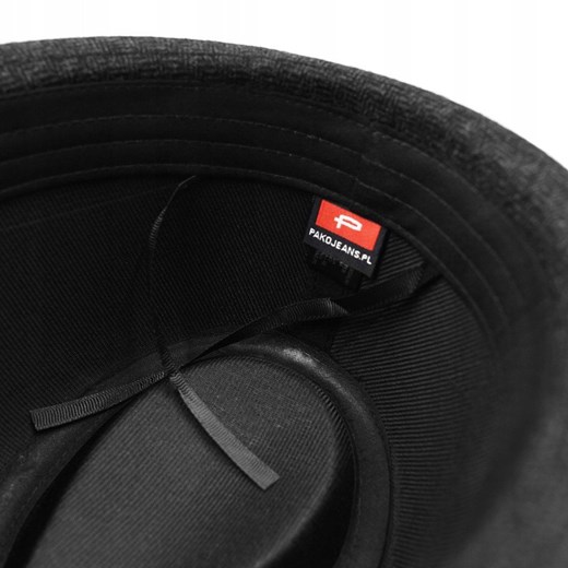 Męski Kapelusz z Wełną, Jesień-Zima, Trilby -Pako Jeans- Grafit, Jodełka Uniwersalny JegoSzafa.pl