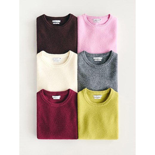 Reserved - Wełniany sweter - kremowy ze sklepu Reserved w kategorii Swetry damskie - zdjęcie 187229194