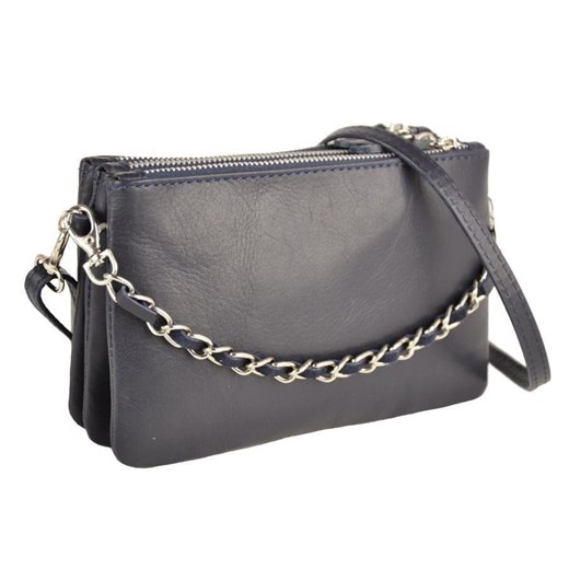 Modna włoska listonoszka skórzana - Barberini's - Granatowa ze sklepu Barberinis w kategorii Listonoszki - zdjęcie 187229231