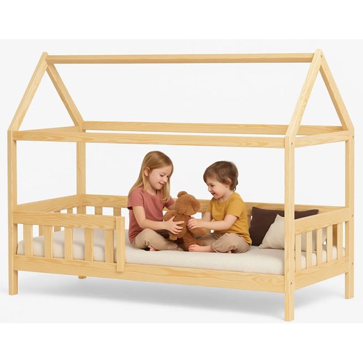 Drewniane łóżko dziecięce domek Z5-S89 ze sklepu Edinos.pl w kategorii Łóżka dziecięce - zdjęcie 187229702