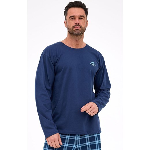 Bawełniana piżama męska North 124, Kolor granatowy-kratka, Rozmiar L, Cornette - id: 221349 - marki Cornette - 187229800 Bawełniana piżama męska North 124, Kolor granatowy-kratka, Rozmiar L, Cornette ze sklepu Primodo w kategorii Piżamy męskie - zdjęcie 187229800