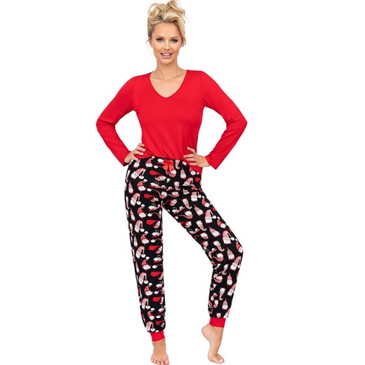 Świąteczna piżama damska z długim rękawem czerwono-czarna Santi, Kolor czerwono-czarny, Rozmiar S, Donna - id: 190828 - marki Donna - 187229813 Świąteczna piżama damska z długim rękawem czerwono-czarna Santi, Kolor czerwono-czarny, Rozmiar S, Donna ze sklepu Primodo w kategorii Piżamy damskie - zdjęcie 187229813