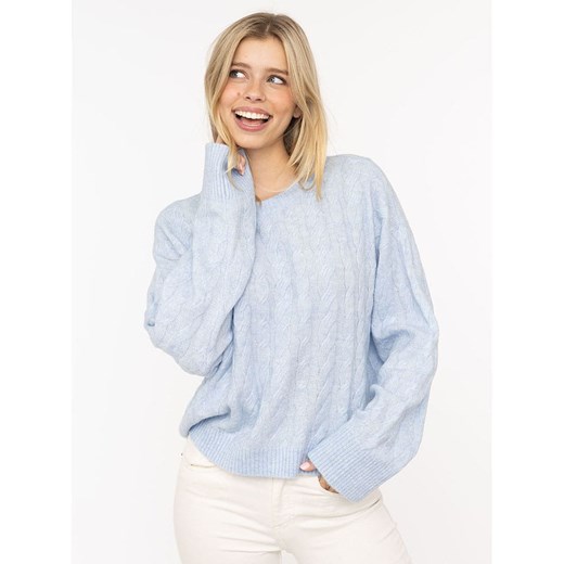 Zwillingsherz Sweter w kolorze błękitnym - id: 17860345 - marki Zwillingsherz - 187230072 Zwillingsherz Sweter w kolorze błękitnym ze sklepu Limango Polska w kategorii Swetry damskie - zdjęcie 187230072