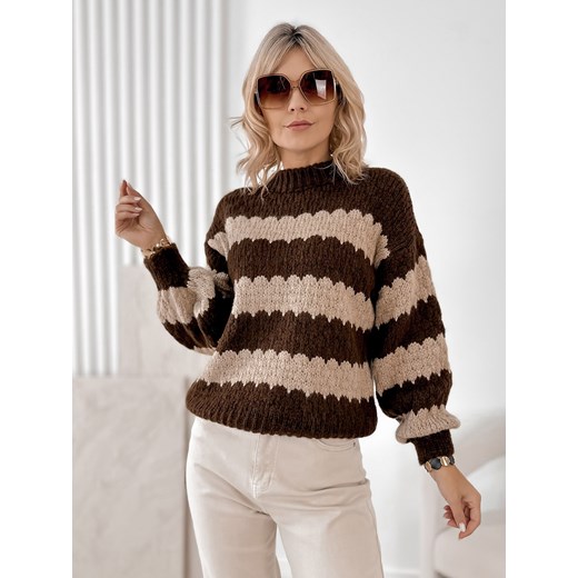 sweter foyle brązowy one size ze sklepu UBRA w kategorii Swetry damskie - zdjęcie 187230213