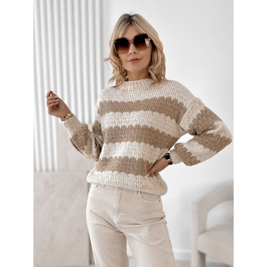 sweter foyle beżowy one size - id: prod-82389-group - marki UBRA - 187230220 sweter foyle beżowy one size ze sklepu UBRA w kategorii Swetry damskie - zdjęcie 187230220