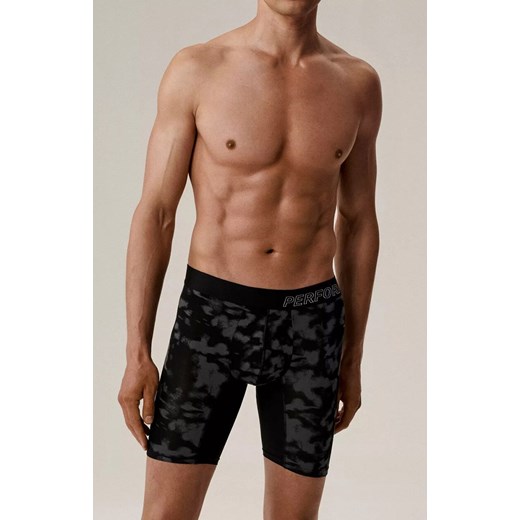 Atlantic bokserki męskie długie Performance MH-1205-CZARNY, Kolor czarny-wzór, Rozmiar M, ATLANTIC ze sklepu Intymna w kategorii Majtki męskie - zdjęcie 187230362