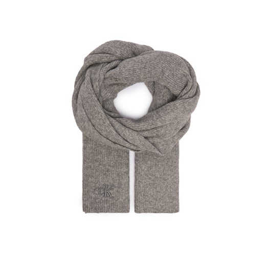 Szalik Calvin Klein Thick Embroidery K60K612664 Szary ze sklepu eobuwie.pl w kategorii Szaliki i chusty damskie - zdjęcie 187231784