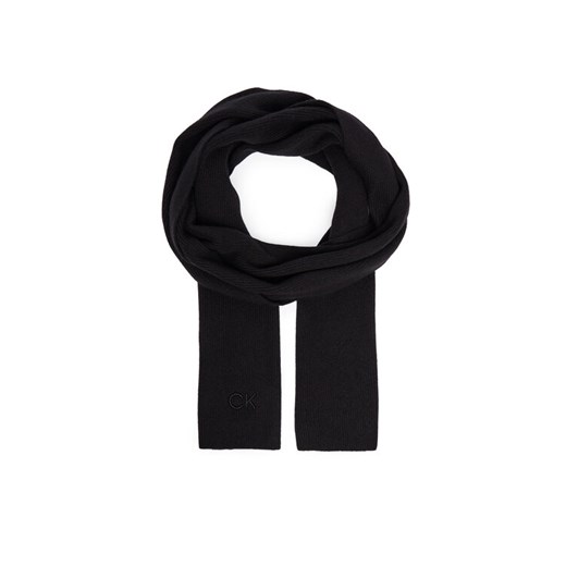 Szalik Calvin Klein Embroidery Fine K60K612601 Czarny ze sklepu eobuwie.pl w kategorii Szaliki i chusty damskie - zdjęcie 187231884