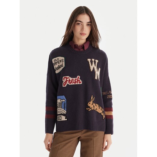 Weekend Max Mara Sweter Pavidi 2525366262 Granatowy Oversize - id: 0000305586377 - marki Max Mara - 187233103 Weekend Max Mara Sweter Pavidi 2525366262 Granatowy Oversize ze sklepu MODIVO w kategorii Swetry damskie - zdjęcie 187233103