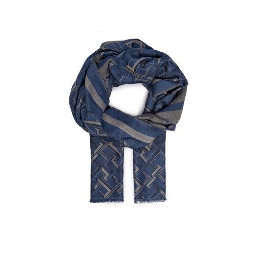 Tommy Hilfiger Szal Distinct Jacquard Scarf AW0AW16372 Niebieski ze sklepu MODIVO w kategorii Szaliki i chusty damskie - zdjęcie 187233270