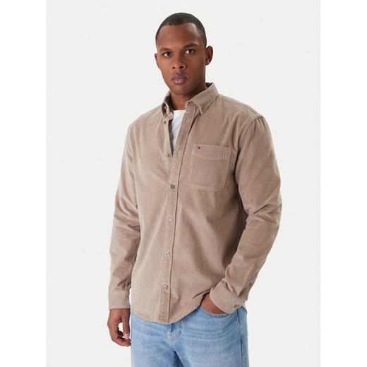 Tommy Jeans Koszula Baby Cord DM0DM22021 Beżowy Regular Fit - id: 0000305361028 - marki Tommy Jeans - 187233290 Tommy Jeans Koszula Baby Cord DM0DM22021 Beżowy Regular Fit ze sklepu MODIVO w kategorii Koszule męskie - zdjęcie 187233290
