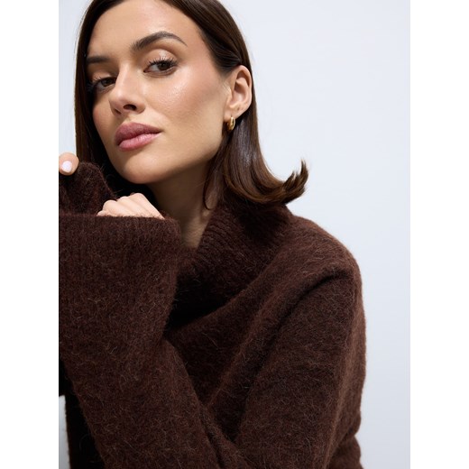 Mohito - Sweter z wełną alpaki - brązowy ze sklepu Mohito w kategorii Swetry damskie - zdjęcie 187235104