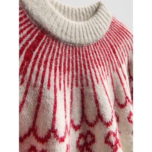 Reserved - Wzorzysty sweter - beżowy Reserved L Reserved