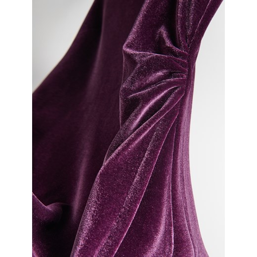Reserved - Sukienka maxi z asymetrycznym rozcięciem - ciemnofioletowy Reserved M Reserved