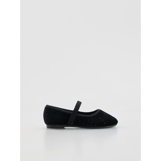 Reserved - Czarne welurowe baleriny - czarny Reserved 22/23 Reserved