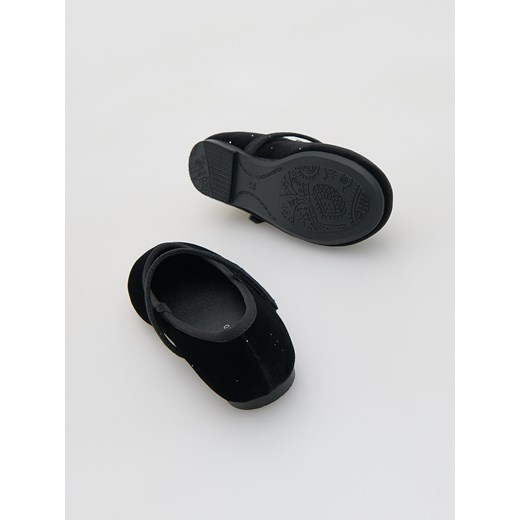 Reserved - Czarne welurowe baleriny - czarny Reserved 27 Reserved