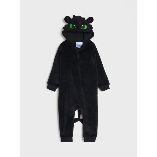 Sinsay - Pajacyk z kapturem How to Train Your Dragon - czarny Sinsay 80 (9-12 m) Sinsay